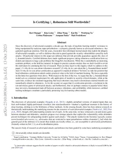 Is Certifying $\ell_p$ Robustness Still Worthwhile?