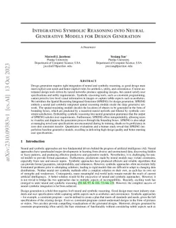 Integrating Symbolic Reasoning into Neural Generative Models for Design
  Generation