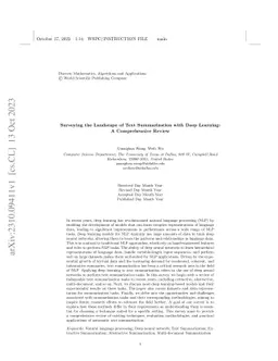 Surveying the Landscape of Text Summarization with Deep Learning: A
  Comprehensive Review