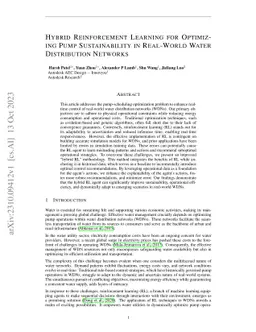 Hybrid Reinforcement Learning for Optimizing Pump Sustainability in
  Real-World Water Distribution Networks