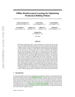 Offline Reinforcement Learning for Optimizing Production Bidding
  Policies