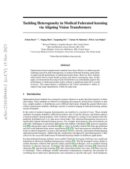 Tackling Heterogeneity in Medical Federated learning via Vision
  Transformers