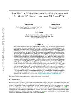 UCM-Net: A Lightweight and Efficient Solution for Skin Lesion
  Segmentation using MLP and CNN