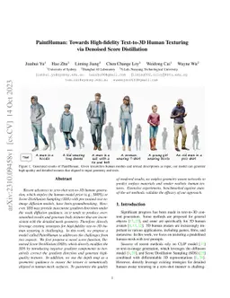 PaintHuman: Towards High-fidelity Text-to-3D Human Texturing via
  Denoised Score Distillation