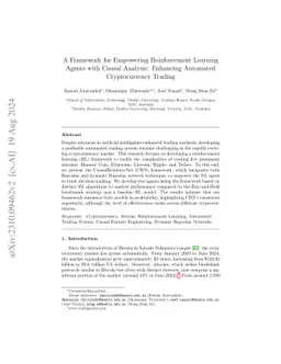 A Framework for Empowering Reinforcement Learning Agents with Causal
  Analysis: Enhancing Automated Cryptocurrency Trading
