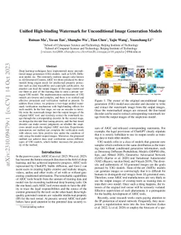 Unified High-binding Watermark for Unconditional Image Generation Models