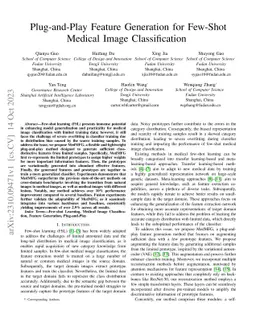 Plug-and-Play Feature Generation for Few-Shot Medical Image
  Classification