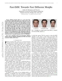 Fast-DiM: Towards Fast Diffusion Morphs