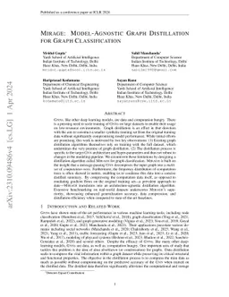 Mirage: Model-Agnostic Graph Distillation for Graph Classification