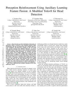 Perception Reinforcement Using Auxiliary Learning Feature Fusion: A
  Modified Yolov8 for Head Detection