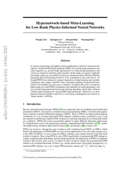 Hypernetwork-based Meta-Learning for Low-Rank Physics-Informed Neural
  Networks