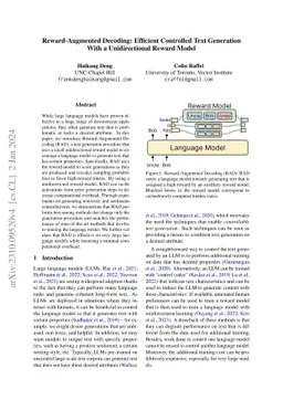 Reward-Augmented Decoding: Efficient Controlled Text Generation With a
  Unidirectional Reward Model