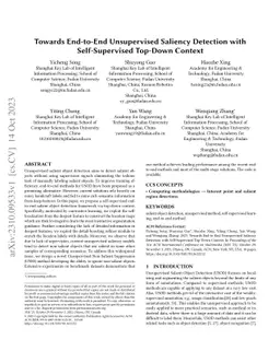 Towards End-to-End Unsupervised Saliency Detection with Self-Supervised
  Top-Down Context