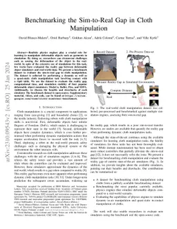 Benchmarking the Sim-to-Real Gap in Cloth Manipulation