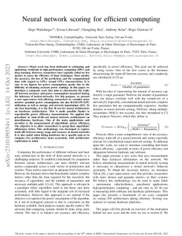 Neural network scoring for efficient computing