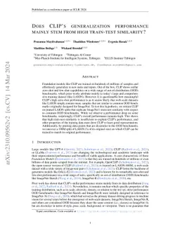 Does CLIP's Generalization Performance Mainly Stem from High Train-Test
  Similarity?