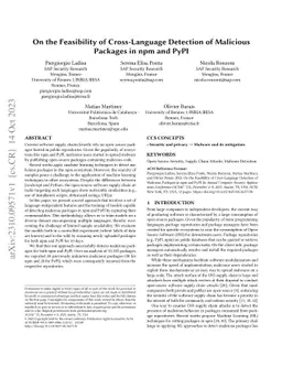 On the Feasibility of Cross-Language Detection of Malicious Packages in
  npm and PyPI