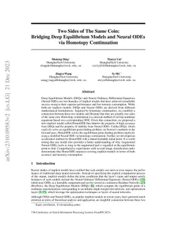 Two Sides of The Same Coin: Bridging Deep Equilibrium Models and Neural
  ODEs via Homotopy Continuation