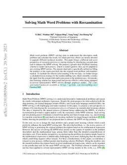 Solving Math Word Problems with Reexamination