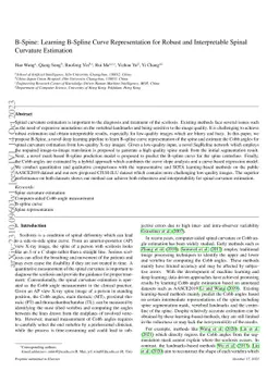 B-Spine: Learning B-Spline Curve Representation for Robust and
  Interpretable Spinal Curvature Estimation