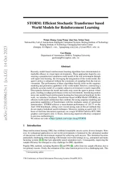 STORM: Efficient Stochastic Transformer based World Models for
  Reinforcement Learning