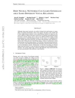 Deep Neural Networks Can Learn Generalizable Same-Different Visual Relations