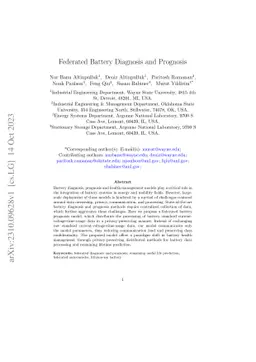 Federated Battery Diagnosis and Prognosis