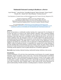 Multimodal Federated Learning in Healthcare: a Review