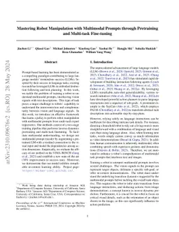 Mastering Robot Manipulation with Multimodal Prompts through Pretraining
  and Multi-task Fine-tuning
