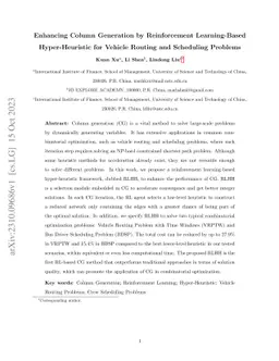 Enhancing Column Generation by Reinforcement Learning-Based
  Hyper-Heuristic for Vehicle Routing and Scheduling Problems