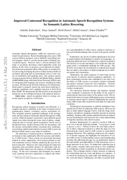 Improved Contextual Recognition In Automatic Speech Recognition Systems
  By Semantic Lattice Rescoring