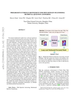 Progressive Evidence Refinement for Open-domain Multimodal Retrieval
  Question Answering