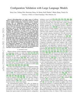 Configuration Validation with Large Language Models