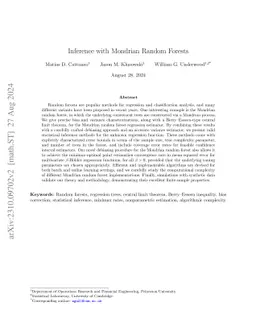 Inference with Mondrian Random Forests