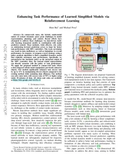 Enhancing Task Performance of Learned Simplified Models via
  Reinforcement Learning