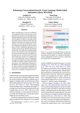 Enhancing Conversational Search: Large Language Model-Aided Informative
  Query Rewriting
