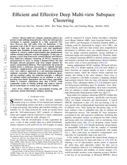 Efficient and Effective Deep Multi-view Subspace Clustering