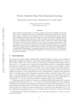 Private Synthetic Data Meets Ensemble Learning