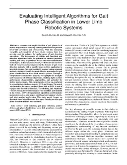 Evaluating Intelligent Algorithms for Gait Phase Classification in Lower
  Limb Robotic Systems