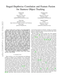 Staged Depthwise Correlation and Feature Fusion for Siamese Object
  Tracking