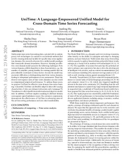 UniTime: A Language-Empowered Unified Model for Cross-Domain Time Series
  Forecasting