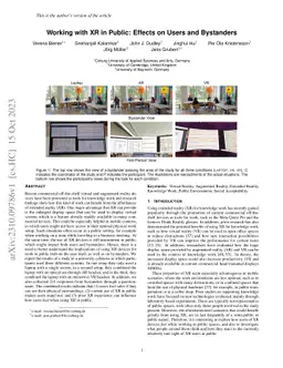 Working with XR in Public: Effects on Users and Bystanders