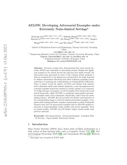 AFLOW: Developing Adversarial Examples under Extremely Noise-limited
  Settings