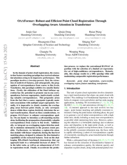 OAAFormer: Robust and Efficient Point Cloud Registration Through
  Overlapping-Aware Attention in Transformer