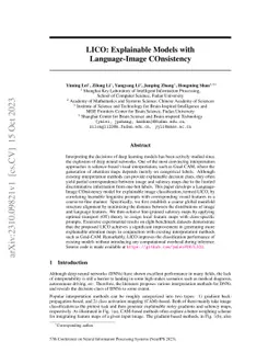 LICO: Explainable Models with Language-Image Consistency