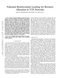 Federated Reinforcement Learning for Resource Allocation in V2X Networks