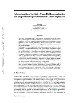 Sub-optimality of the Naive Mean Field approximation for proportional
  high-dimensional Linear Regression
