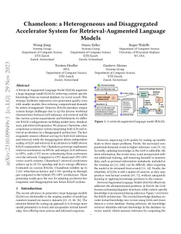 Chameleon: a Heterogeneous and Disaggregated Accelerator System for Retrieval-Augmented Language Models