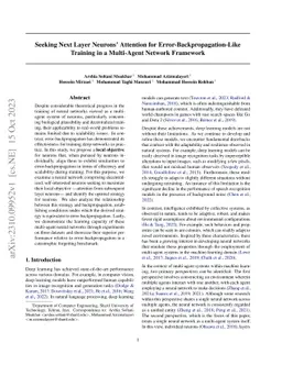 Seeking Next Layer Neurons' Attention for Error-Backpropagation-Like
  Training in a Multi-Agent Network Framework