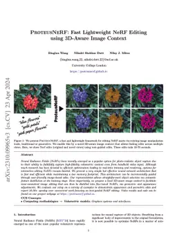 ProteusNeRF: Fast Lightweight NeRF Editing using 3D-Aware Image Context